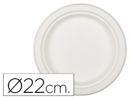 50 platos de fibra natural Nupik blancos ø22cm.